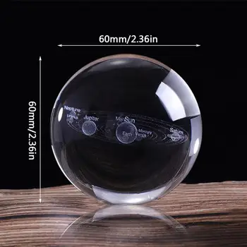 Sistemul Solar 3D Minge de Cristal Planete Minge de Sticlă Gravate cu Laser Globe Model în Miniatură Decor Acasă Astronomie Cadou Ornament