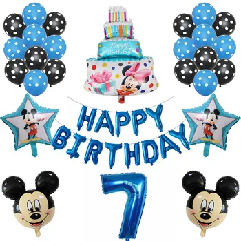 1 set Mickey Minnie Mouse Balon de Folie 32inch Numărul Balon Latex baby 1 2 3 4 5 6 st Petrecere de Ziua de Decorare pentru Copii Jucărie Globos