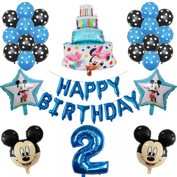 1 set Mickey Minnie Mouse Balon de Folie 32inch Numărul Balon Latex baby 1 2 3 4 5 6 st Petrecere de Ziua de Decorare pentru Copii Jucărie Globos