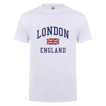 Iubesc Londra Anglia Steagul Union Jack Tricou Noutate Suvenir Cadou Barbati Maneca Scurta O De Gât Bumbac T-Shirt Topuri De Vara