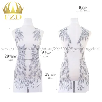 FZD 1 Set Corsaje patch paiete de cusut stras aplicatiile de margele pentru nunta rochie de seara de fier pe patch-uri pentru haine