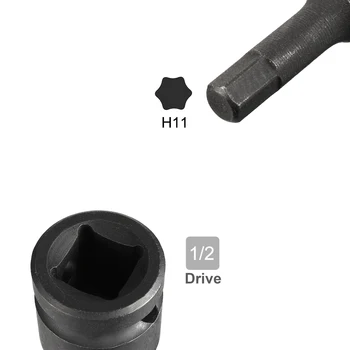 Uxcell 1/2-Inch Unitate x 11mm Impact Bit Hex Socket, Metric 3