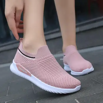 Femei Adidași Pantofi Casual Femei Slip On Sneaker de Tricotat Confortabil Pantofi de alergat Femeie Plat Platforma Doamnelor Încălțăminte de Primăvară