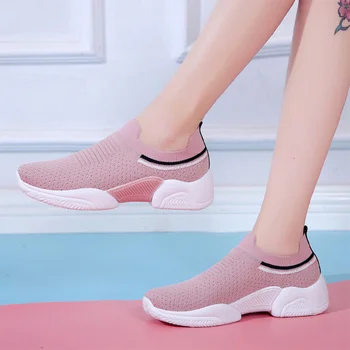 Femei Adidași Pantofi Casual Femei Slip On Sneaker de Tricotat Confortabil Pantofi de alergat Femeie Plat Platforma Doamnelor Încălțăminte de Primăvară