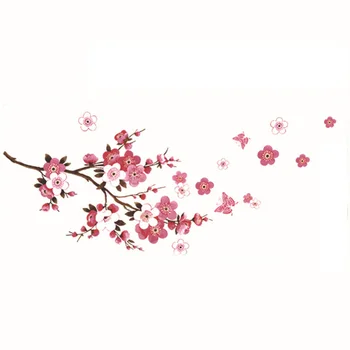 Cherry Blossom tree branch Autocolante de Perete camera de zi Dormitor Fundal decorare Artă Murală Decalcomanii de plante autocolant pentru decor acasă
