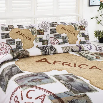 New sosire Africa Serie Confortabil Moale asternuturilor de Pat Set de 2/3pcs Regina King Size Plapuma fata de Perna Lenjerie de pat Respirabil