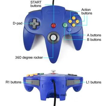 N64 Controller Joystick Gamepad Cu Fir Lung Pentru Clasic Nintendo 64 Consola De Jocuri Prin Cablu Controler Gamepad Clasic Joc Controlle