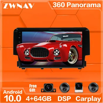 360 de Camere Android 10.0 sistem Auto Multimedia Player Pentru Honda Civic 2016-2018 GPS Navi Radio stereo IPS ecran Tactil unitatea de cap