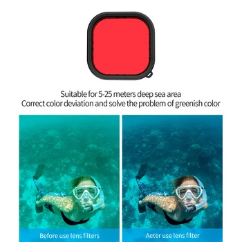 Caz impermeabil pentru GoPro Hero 9 Negru,165FT Adânc Scuba Diving Snorkeling, cu Filtru Roșu Accesorii pentru Go Pro 9 Camera