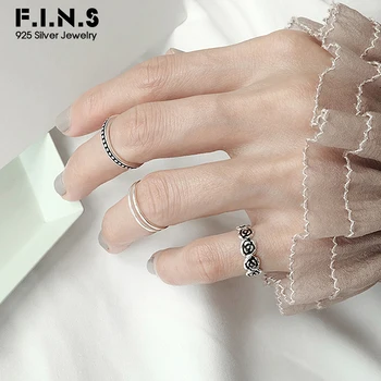F. I. N. S De Moda Inel De Ciolan Mai Multe Stiluri De Argint 925 Moda Doamnelor Flori Inele Reglabile Set Pentru Femei Cel Mai Bun Cadou