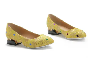 MORAZORA 2020 vara fierbinte de vânzare dulce femeile pompe de moda a subliniat toe culoare galben pantofi de femeie partid clasic de pantofi femei