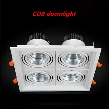 Estompat super luminoase 4 capete încastrate pătrat Spoturi cu LED-uri COB 40W lumini LED Spot LED decor Plafon Lampă AC85-265v