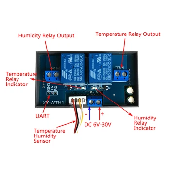 SHT20 Senzor de Termostat de Temperatură și Umiditate Controller Display LCD Releu Modulul DC 6V-30V Digital cu LED-uri de Afișare