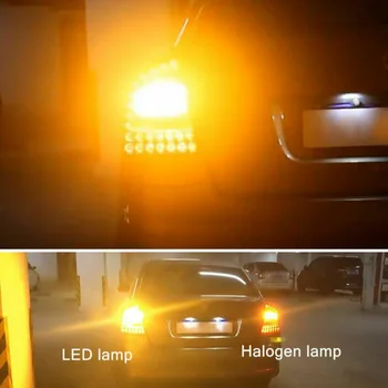 2 buc LED-uri Auto de Semnalizare Lumini Becuri Chihlimbar Portocaliu 1156-2835 15-SMD BA15S P21/5W Bec LED Auto Lumini de Semnalizare Lampa