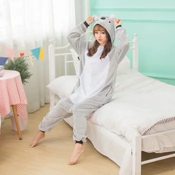 Adulți Animal Kigurumi Koala Seturi De Pijamale Pijamale Cosplay Fermoar Salopeta Cu Gluga Femei Barbati Iarna Unisex Desene Animate Pijamale