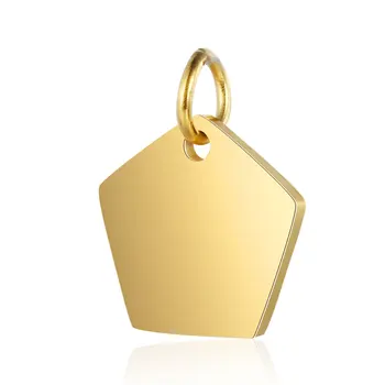 Personalizate Farmecele pentru a Face Bijuterii din Oțel Inoxidabil de Aur Pandantiv Poligon Grava Logo-ul Scrisoare Diy Cercei Bratara Colier Multe