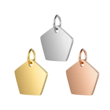 Personalizate Farmecele pentru a Face Bijuterii din Oțel Inoxidabil de Aur Pandantiv Poligon Grava Logo-ul Scrisoare Diy Cercei Bratara Colier Multe