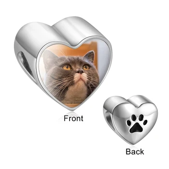 Personalizate Farmece Foto Personalizat Inima Margele pentru Femei Câine animal de Companie Pisica Laba Margele pentru a Face Bijuterii (JewelOra AS101984)