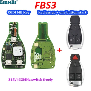 3/4 butoane CGDI Keyless Go FBS3 smart Fi Cheia pentru Benz W204 W207 W212 W164 W166 W221 3/4 Butonul pcb Funcționează cu CGDI MB Prog