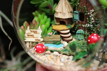 Diy Casa Papusa Mini Minge de Sticlă Dollhoouses Model lucrat Manual din Lemn în Miniatură Păpuși Jucărie Cadou de Ziua ELF TRIBULUI B-010