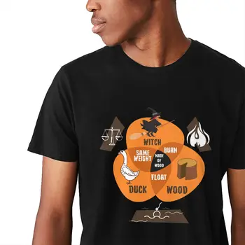 Man T-shirt Monty Python Și Sfântul Graal Vrăjitoare Rață de Lemn Moale Nouă Rundă Guler Retro Tricou