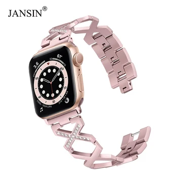 JANSIN Diamante din Oțel Inoxidabil Curea pentru Apple Watch serie SE 6 5 4 3 watchband Femei Brățară iWatch trupa 38mm 42mm 40mm 44mm