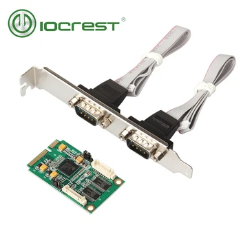 IOCREST Mini PCIe 2 Porturi Rs232 Db9 Com Jumătate de Dimensiune Mini PCI Express Port Serial Industriale Controller Card EXAR 17V352