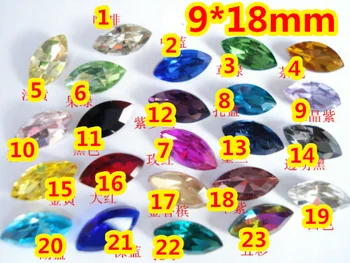 210pcs/Lot 9*18mm Multe Culori Navette Forma de Cristal de Sticlă Fantezie Pietre Pentru Bijuterii Diy rochie