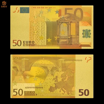 10buc/Lot de Culoare Aur Euro în Bancnote de 50 de Euro Folie de Aur a Bancnotelor Suveniruri Bani de Hârtie de Colectare