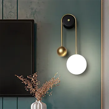 Tiooka de Aur Cupru Lampă Stil Nordic Noptiera Tranșee de Perete 15W Creative Perete 3 LED-uri de Lumină Slabă pentru TV de Fundal Culoar Hotel Studiu
