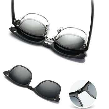 QIFENG Optic rame de Ochelari Barbati Femei Cu 5 Clip-On ochelari de Soare Polarizat Magnetic Ochelari Pentru bărbați Ochelari Miopie QF122