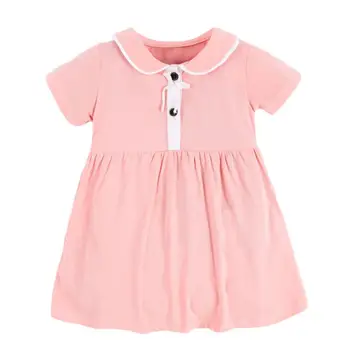 Puțin maven 2020 noi de vara fete pentru copii haine de brand rochie copii din bumbac roz cu maneci scurte rochii de moda S0766