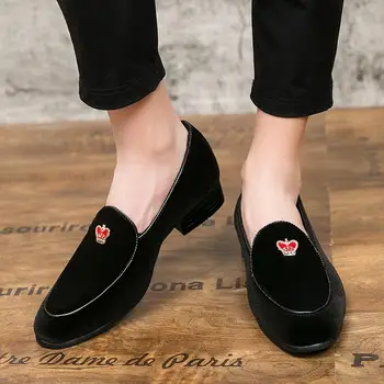 Barbati New Fashion Faux piele de Căprioară Piele Rochie Formale Pantofi Vintage Clasic Masculin Casual Slip-on Loafer Pantofi Zapatos De Hombre 4M173