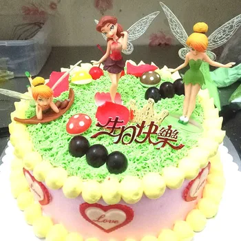 Drăguț Domnișoara Bell Cake Topper din PVC figura Printesa Zana Zarina Rosetta Valuri Cafeniu PVC Figura Tort de Decorare