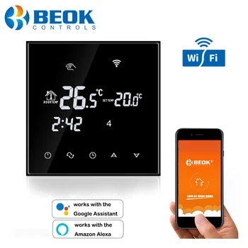 Beok Wifi Termostat pentru instalatii de Apa/Incalzire in Pardoseala Controler de Temperatura Termostat Inteligent Alexa Google Acasa Programabile