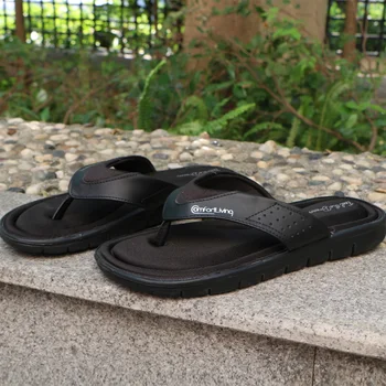 2021 Moda de Vara Mens Flip Flops Anti-alunecare, Negru Sandale Clasice, Confortabile, Papuci de Plaja Pentru Barbati Slide-uri cu Spumă cu Memorie