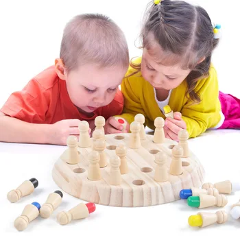 Pentru copii din Lemn de Distracție Blocuri de Memorie de Șah Jucărie Matematica Jucărie Jucării Educaționale Montessori Joc de Memorie Pentru Copii, Copii, Băiat de Cadouri