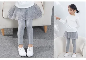 2020 Copil din Bumbac Jambiere Fete Princess Dantela Fusta-pantaloni de Primavara Toamna pentru Copii Subțire Fusta Pantaloni pentru 2-7 Ani Haine de Copii