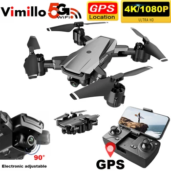 Vimillo GPS Drona 4K Camera Profesionala HD FPV cu Drone Urmați-Mă 5G WiFi Fluxului Optic Pliabil RC Quadcopter Dron VS SG907