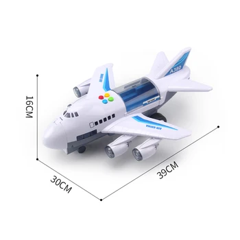 Muzica Lumini de Simulare a Urmări Inerție Jucărie pentru Copii Aeronave de Mari Dimensiuni Avion de Pasageri Copii Avion Mașină de Jucărie Cadou Gratuit Hartă