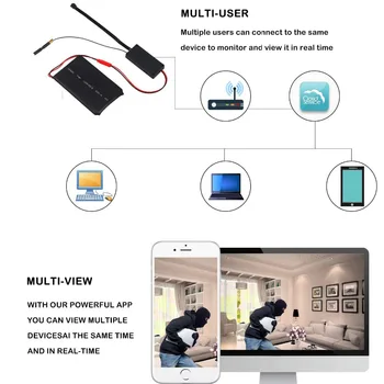 HD 1080P DIY WiFi Portabil Mini Camera P2P Wireless Micro webcam camera Video Recorder Video de Sprijin de Vedere la Distanță și Ascunse card TF
