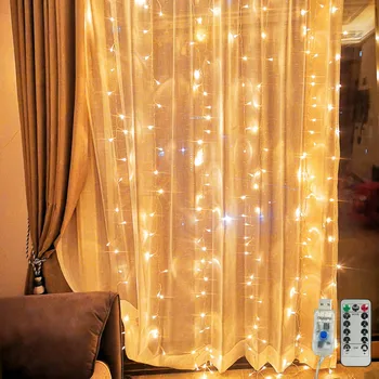 Ghirlandă Perdea de 3Mx3M beculețele de Crăciun, Lumini de Interior 3Mx1M Feston LED Ghirlanda LED-uri Decoratiuni de Craciun pentru Casa