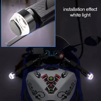 CARBINSLED 2PC Ghidon Motocicleta Lumina LED Lumina de Semnalizare Galben Alb Roșu Ghidon Moto LED Prindere Plug Lampă de poziție Laterală
