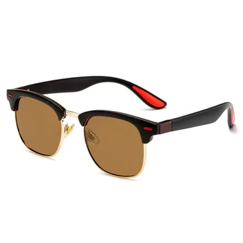 Design de Brand pentru Bărbați ochelari de Soare Polarizat Clasic Jumătate Cadru de Conducere Ochelari de Soare Pentru Barbati Femei Retro UV400 Nuante Oculos de sol