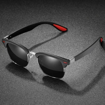 Design de Brand pentru Bărbați ochelari de Soare Polarizat Clasic Jumătate Cadru de Conducere Ochelari de Soare Pentru Barbati Femei Retro UV400 Nuante Oculos de sol