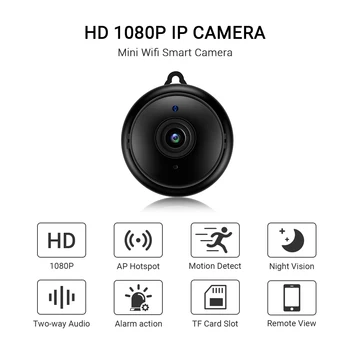 Escam V380 Mini Camera IP Wifi HD 1080P Camera de Interior fără Fir Nightvision Audio cu Două căi de Detectare a Mișcării Baby Monitor Camera