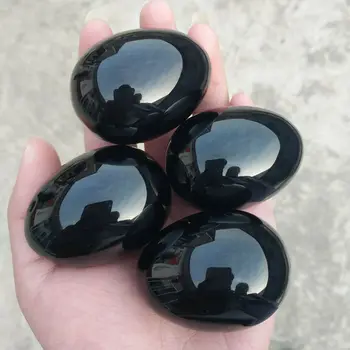 Naturale Obsidian Negru Cristal Ou Mingea Sfera De Vindecare Kegel Exercis Piatra