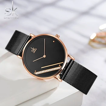 Shengke Moda Femei Ceasuri de Lux Diamant Ultra-subțire Femei pe Încheietura mîinii Ceas pentru Femei Casual Ladies Watch Ceas de sex Feminin Reloj Mujer