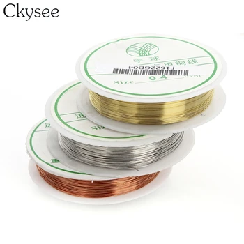 Ckysee 30m/rola de Aur/Rodiu Culoare Alama Cupru ștrasuri din Mărgele de Sârmă Fir Cablul de 0,25 mm pentru Bijuterii DIY Constatările de a Face Accesorii
