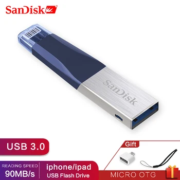 Sandisk USB iXPAND 3.0 OTG Flash Drive 32GB 64GB Fulger la Metal Pen Drive 128GB U Disc Pentru iPhone iPad iPod Stick de Memorie
